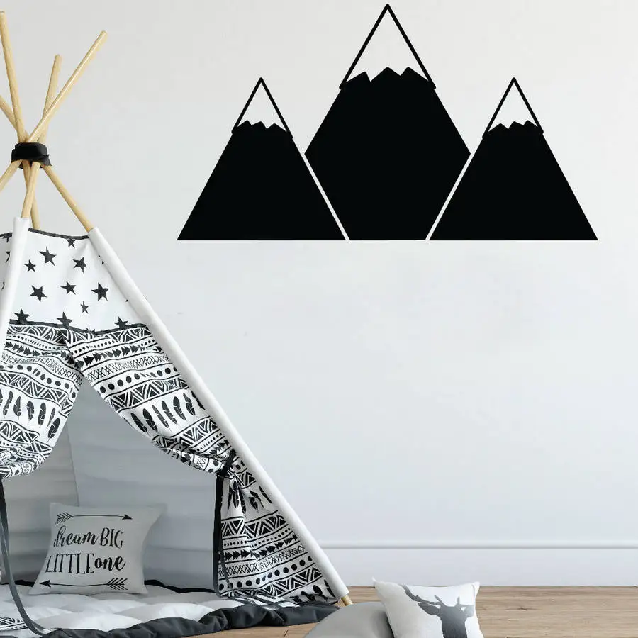 Nursery Mountains Wall Decals Baby Room Stickers Wall Art for Headboard