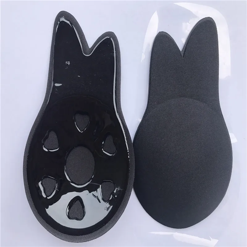 

Silicone Nipple Cover Stickers Rabbit ear Push Up Bra Women Self Adhesive Crop Top Invisible Bra Strapless Blackless Bralette