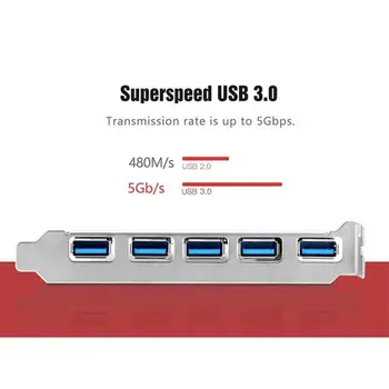 

PCI-E 7-Ports USB 3.0 Expansion Card Adapter 5 External Port, 2 Internal