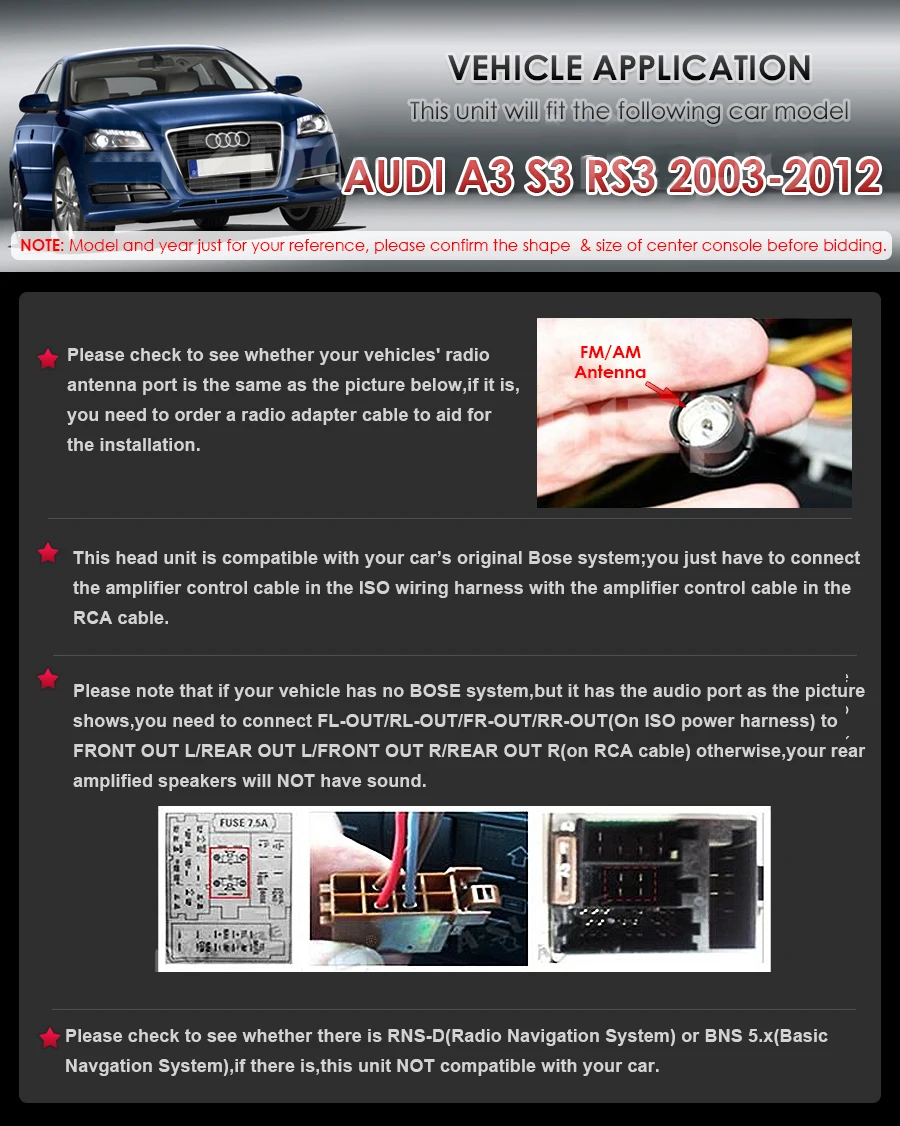 Cheap Ossuret Car Multimedia player Android 9 GPS 2 Din Autoradio Stereo System For Audi/A3/S3 Quad Core 2GB RAM wifi Car DVD Player 7