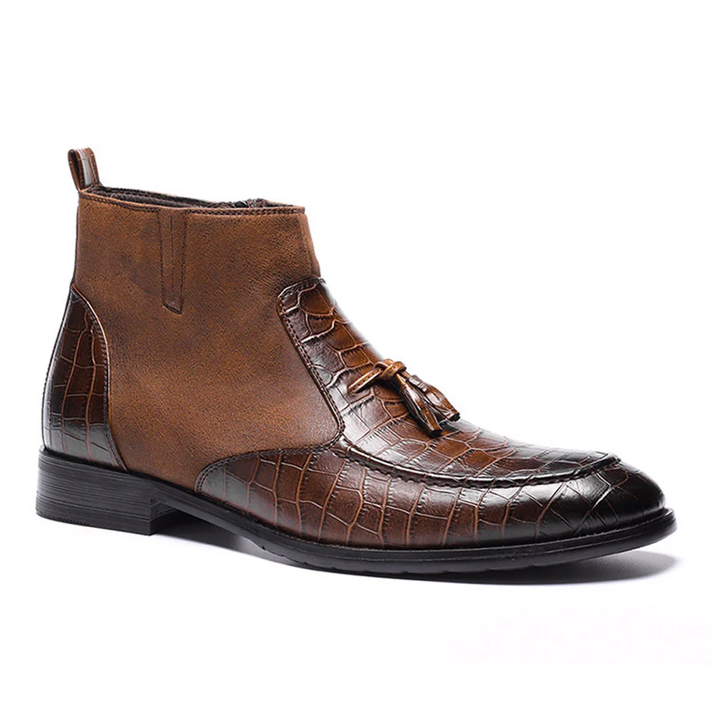 

Men help the casual leather boots to be thickened in winter by men Ma Dingxue