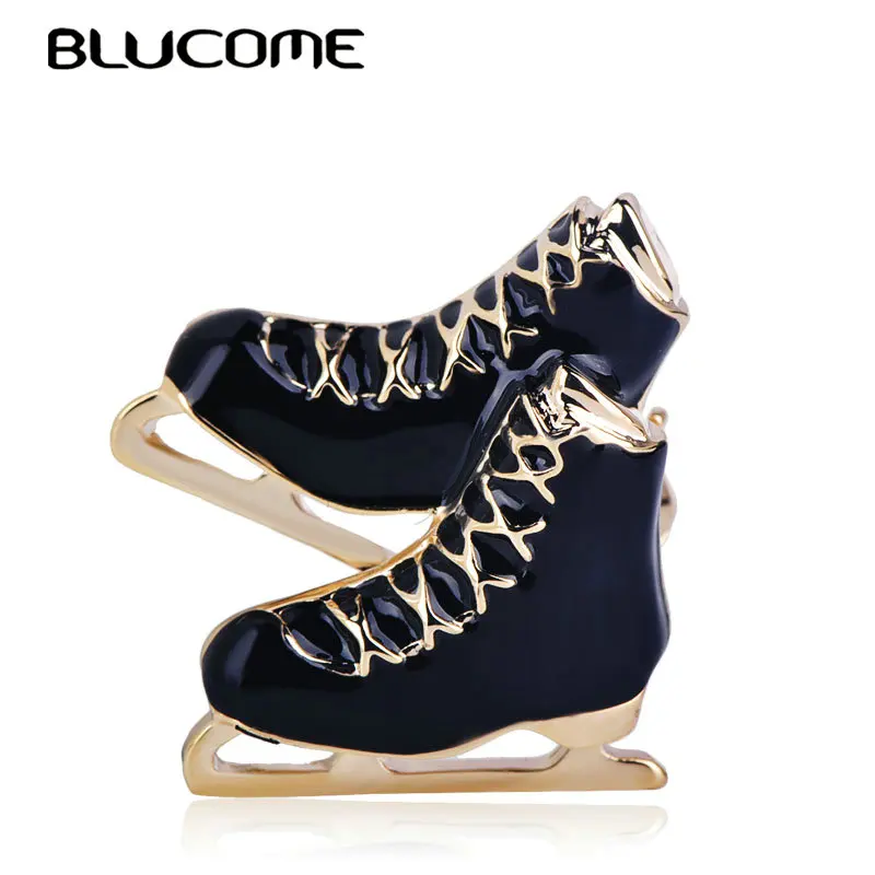 Мужская/женская брошь в форме ролика Blucome черная конька Ювелирное Украшение для