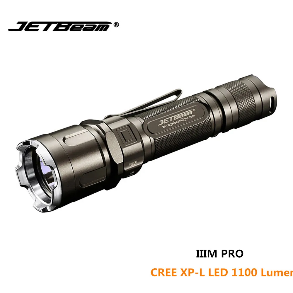 

JETBeam IIIM PRO Tactical Flashlight grey/classic copper CREE XP-L max 1100 lumen beam distance 320 meter outdoor flashlight