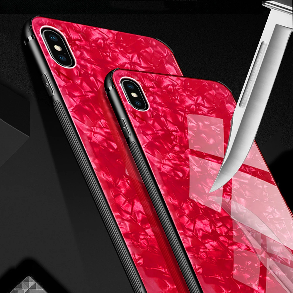 Fashion Cute Shell Pattern Case For Huawei P20 Lite Cases Hard Cover Tempered Glass Case For Huawei P9 P10 P20 Pro Coque Girls