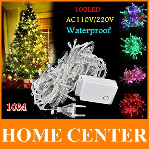 COOL WHITE 10m 33ft 100 LED Light String 8 Modes Tail Plug Holiday Decoration