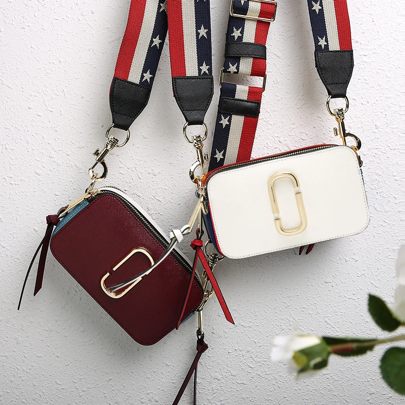 

LACATTURA 2018 Famous Brand Design Women Messenger Bag High Quality Cross Cow Leather Snapshop Camera Bag Small Panelled Flap