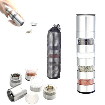 

Magnetic Spice Jar Set With Stickers Stainless Steel Spice Tins Spice Storage Container Pepper Seasoning Sprays Tools 5*22CM