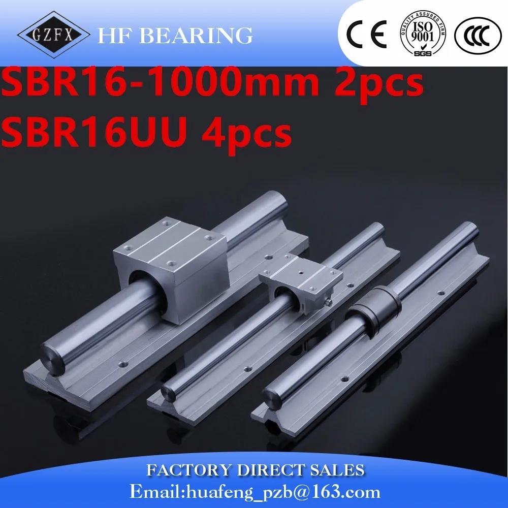 

SBR16 linear guide set: SBR16 L1000mm(2pcs)+SBR16UU linear bearing block(4pcs) cnc parts