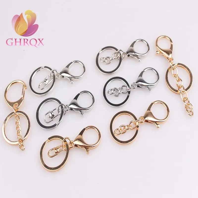 

GHRQX HOT 2pcs Silver/gold /Antique Bronze/Gun black Alloy Key Chains Key Rings Keyrings Keychain DIY Jewelry Material