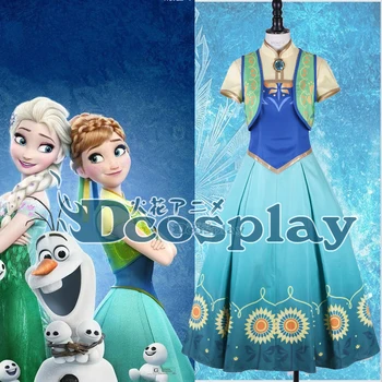 

FF Snow Queen Princess Anna cos Dress Cosplay Costume Halloween Costume for women