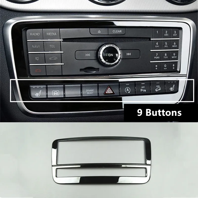 Черный центральной консоли рамка для CD декоративная крышка Накладка для Mercedes Benz GLA X156 CLA C117 класс W176 2013- Нержавеющая сталь - Название цвета: 1 piece