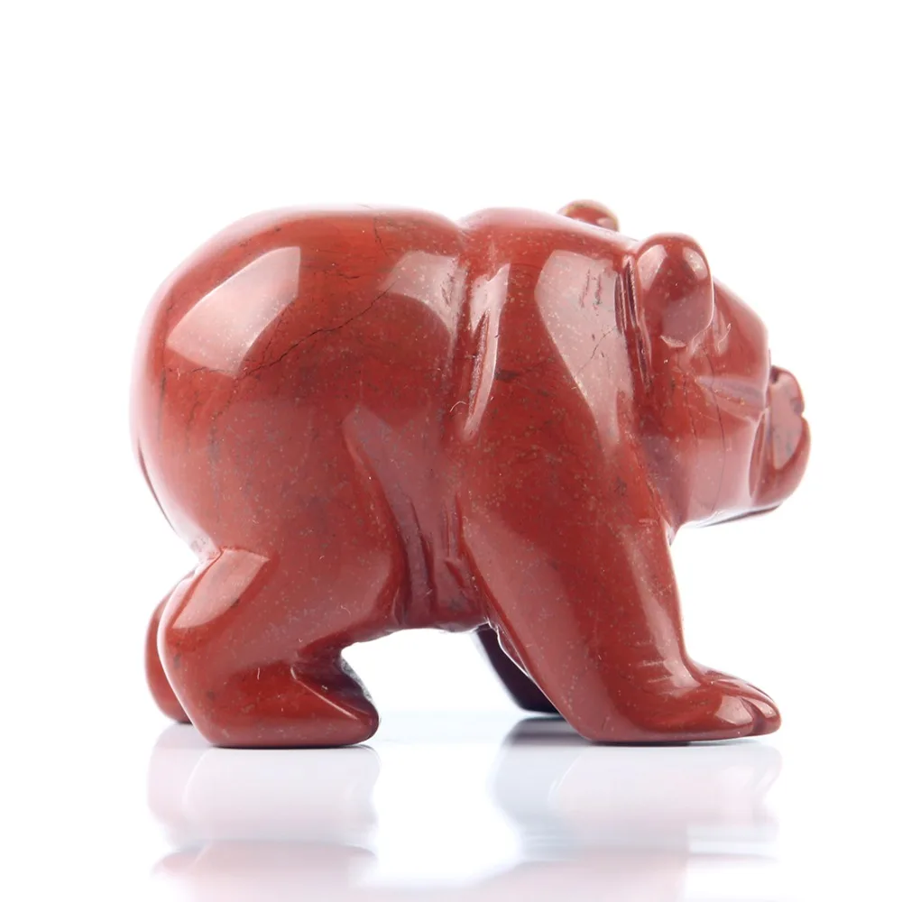 1,5 дюйма Красный Jesper Агат Натуральный камень милый медведь украшения дома Исцеление чакры камень «reiki» резные бусы ручной работы