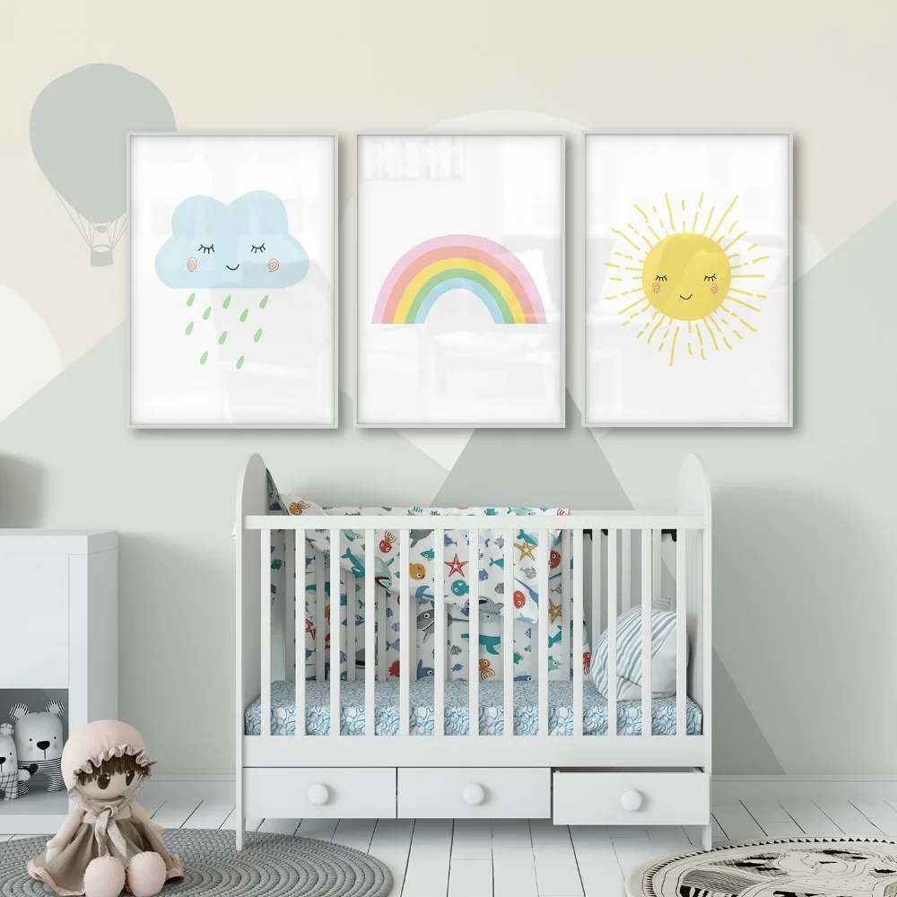 

Baby Room Decor Kids Poster Canvas Art Print Posters and Prints Wall Pictures Scandinavian Nursery Nordic Style Kids Decoration