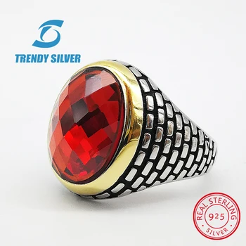 

rose gold silver 925 fine jewelry man rings men accessories turquoise gemstone natural onyx agate wholesale TRENDY SILVER TCR837