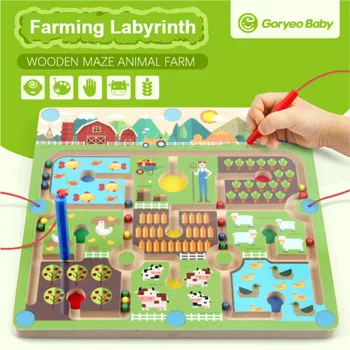

Developing Cognitive/Recognitive Ability Building Block Children Enlightenment Yizhi Farm Labyrinth Pen-carrying Ball-moving