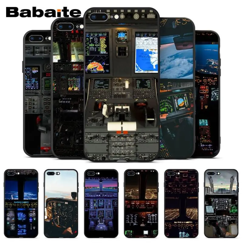 

Babaite Aircraft cockpit Soft Silicone Back Cover Coque for Apple iPhone 8 7 6 6S Plus X XS MAX 5 5S SE XR Cover