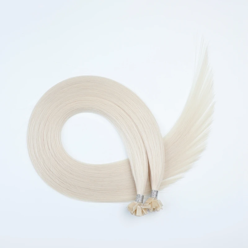 0,8 г/шт. плоский наконечник наращивание волос 100% настоящие человеческие волосы Pre-связанные волосы прямые 20"