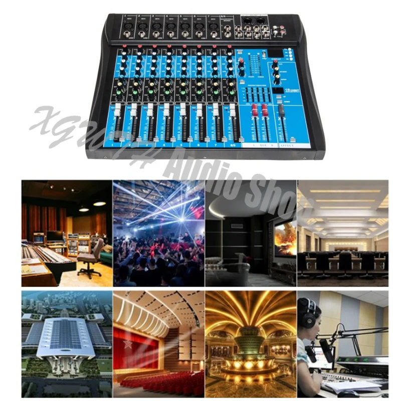 8 Channel Bluetooth DJ Mixer 16 DSP Effects Sound