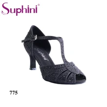 Suphini безопасная обувь для стабильного танца обувь для латинских танцев сальсы блестящие стразы обувь для латинских танцев сальсы