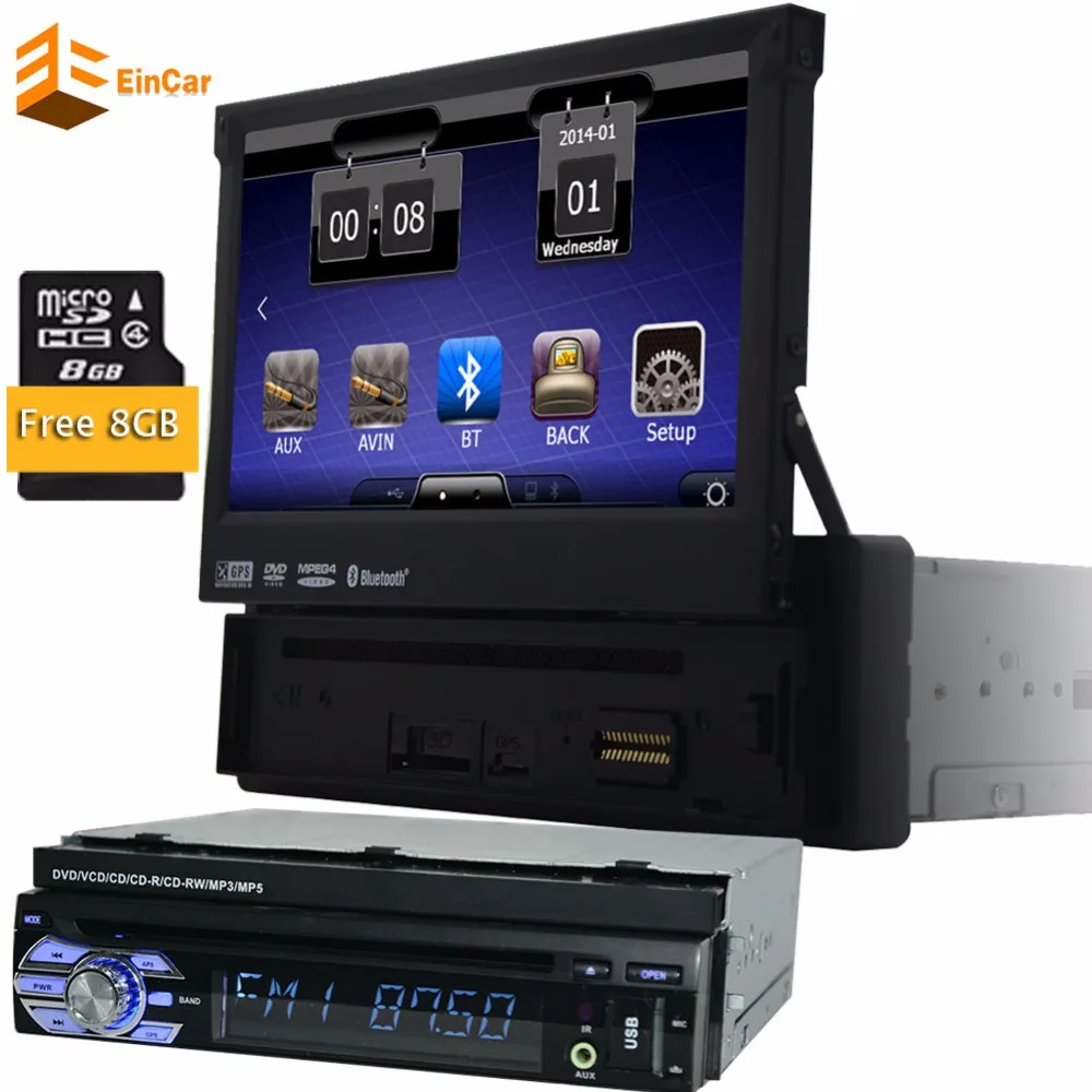 

Single-DIN 7 inch GPS Navigation detachable Touch screen headunit audio DVD Player Receiver Bluetooth Car Stereo Wireless Remote