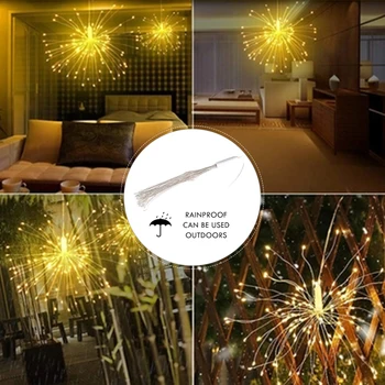 

Hanging Starburst String Light 100LEDs 180 Leds DIY firework Copper Fairy Garland Christmas Party lights outdoor Twinkle Lights