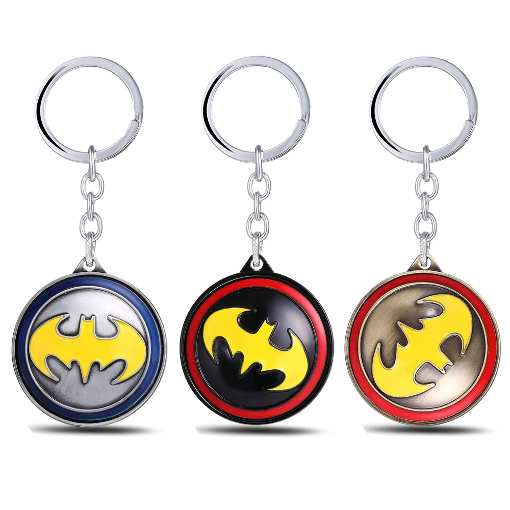 

Superhero Batman rotatable Keychain can Drop-shipping Metal Key Rings For Gift Chaveiro Key chain Jewelry YS10976