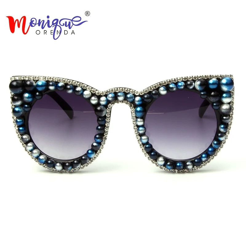 

4 design Sunglasses Women 2018 Brand Designer Vintage Sun glasses Pearl Luxury glasses Ladies Shades Vintage UV400
