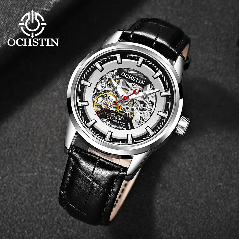 Ochстин автоматические часы для мужчин механические Спортивные наручные часы Скелет турбийон водонепроницаемые часы Подарки для мужчин Relogio Masculino