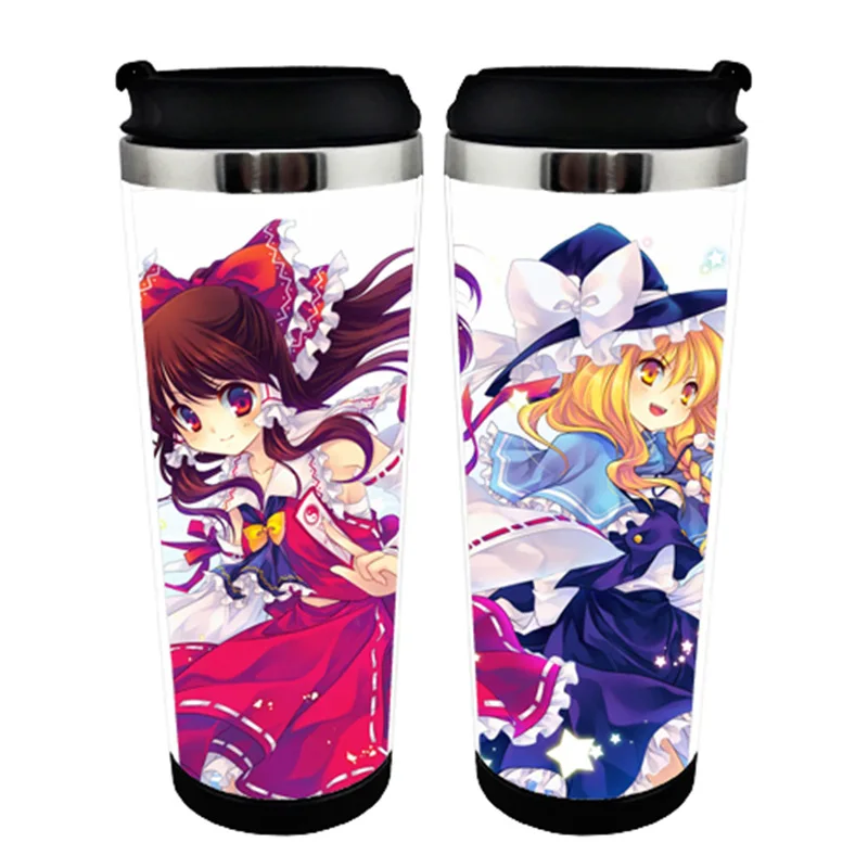 

HOT SALE Anime cup TouHou Project Models Double Insulation Plastic Stainless Steel Mug Coffee Cup Space Cup