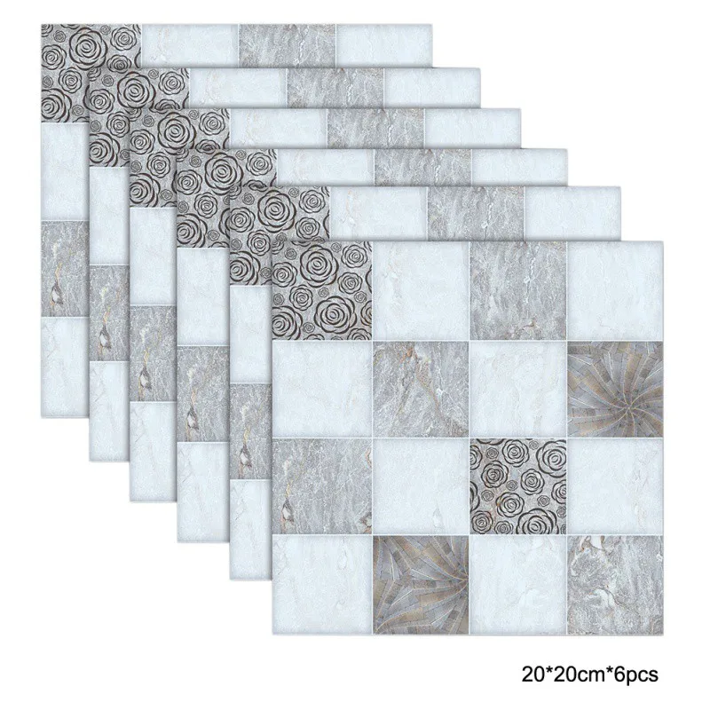 6 قطعة/المجموعة محاكاة بلاط ملصقات الحمام المطبخ ملصقات جدار المنزل الديكور غرفة المعيشة عدم الانزلاق DIY الإبداعية خلفيات 6 قطعة/المجموعة محاكاة بلاط ملصقات الحمام المطبخ ملصقات جدار المنزل الديكور غرفة المعيشة عدم الانزلاق DIY الإبداعية خلفيات