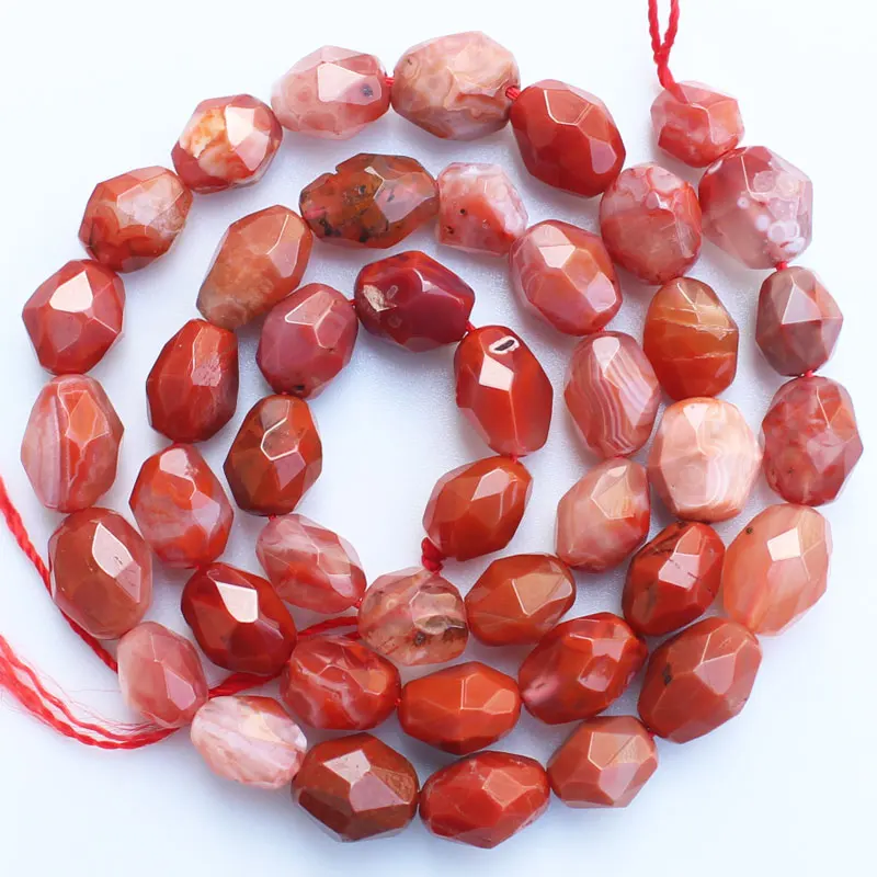 Натуральный камень бусины 15 дюймов, нестандартные граненые 5-12 мм циртин, чароит, апатит, кунцит, для изготовления ювелирных изделий своими руками - Цвет: South Red Agate