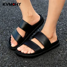 Мужская обувь мужские тапочки, пляжные шлепанцы обувь с пробковой подошвой Для мужчин/Для женщин повседневные сандалии на плоской подошве утепленные Нескользящие шлепанцы для дома