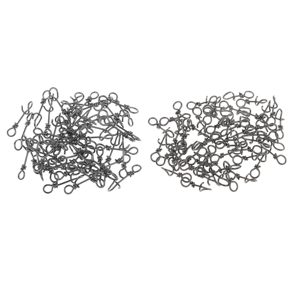 100x черный высокая прочность нержавеющая сталь быстрый замок рыболовные защелки зажимы Вертлюги La pesca fastach зажимы fafach de peche