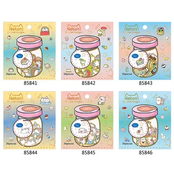 

Japanese water bottle series sticker bag Unicorn pig pig particle sticker hand account diy decorative bronzing stickers 6