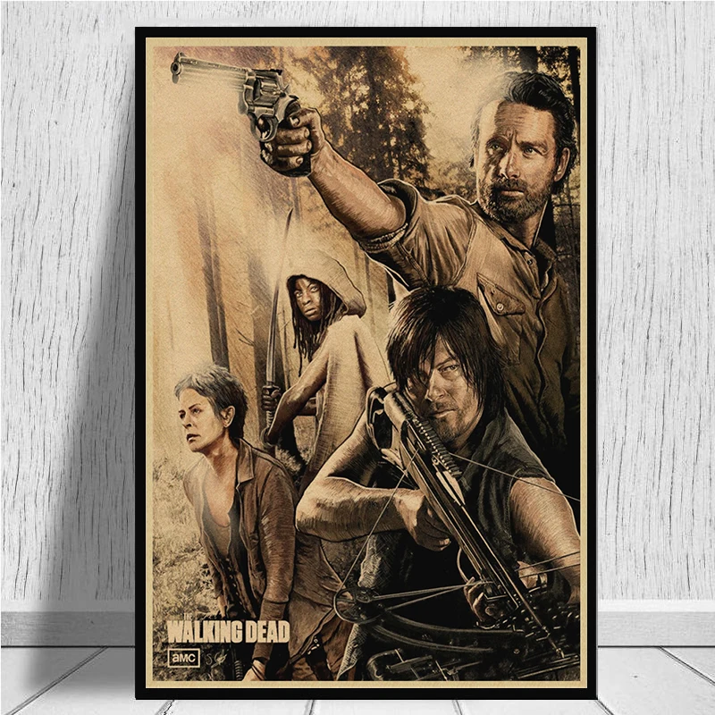 The Walking Dead Season 7 retro Kraft Posterv Wall Sticker Home Bar Posters Home Decor Gift