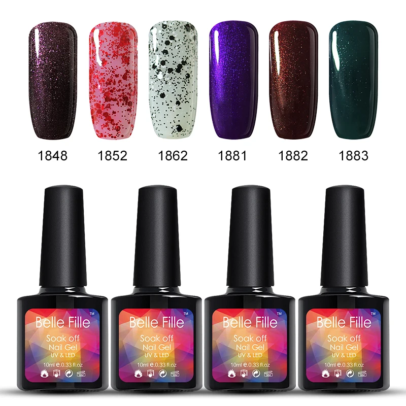 

Belle Fille Gel Nail Polish 189 Color UV Gel Polish Soak Off UV Varnish Manicure Nail Gel Polish Nail Art Design