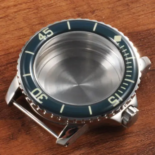 45mm Blue Bezel Polished Silver Watch Case stainless steel case hardened Fit Miyota 8205 8215 821A eta 2836 movement 45mm Blue Bezel Polished Silver Watch Case stainless steel case hardened Fit Miyota 8205 8215 821A eta 2836 movement