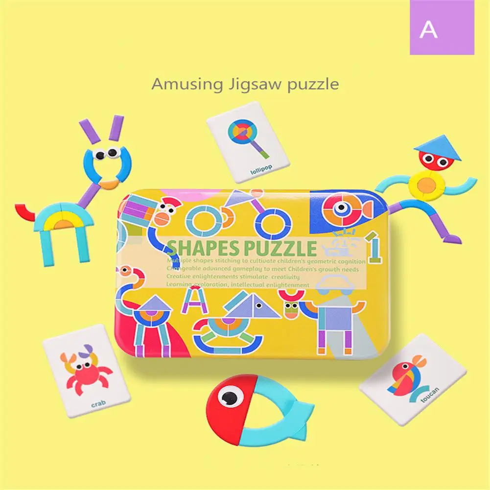 Детские игрушки для младенцев развивающие Puzles деревянные Танграм головоломки геометрическая форма развивающая игрушка для детей