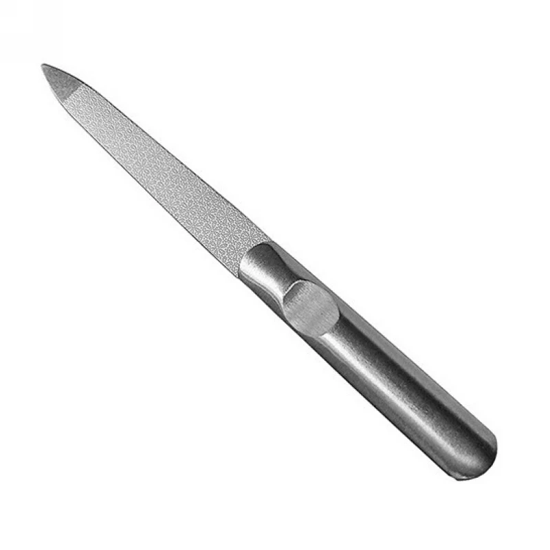 Mayitr 1pc Silver Nail File Stainless Steel Nail File Double Sided Manicure Nail File High Quality Pedicure Manicure Tools