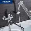 LEDEME Смеситель для ванны с длинным изливом 400 мм. латунь Цвет: хром L2251 ► Фото 1/6