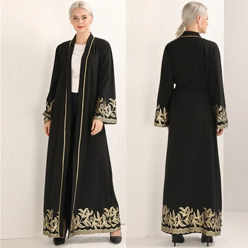 

Black Open Abaya Dubai Robe Kaftan Turkey Hijab Muslim Dress Caftan Abayas For Women Islamic Clothing Eid Ramadan Elbise Giyim