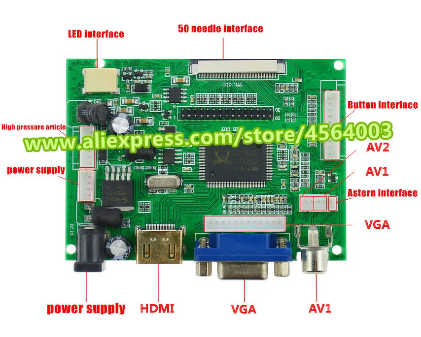 10,1 дюймов HDMI+ VGA+ 2AV аудио вход дисплей ЖК-монитор драйвер плата контроллера с емкостным сенсорным экраном Панель для raspberry