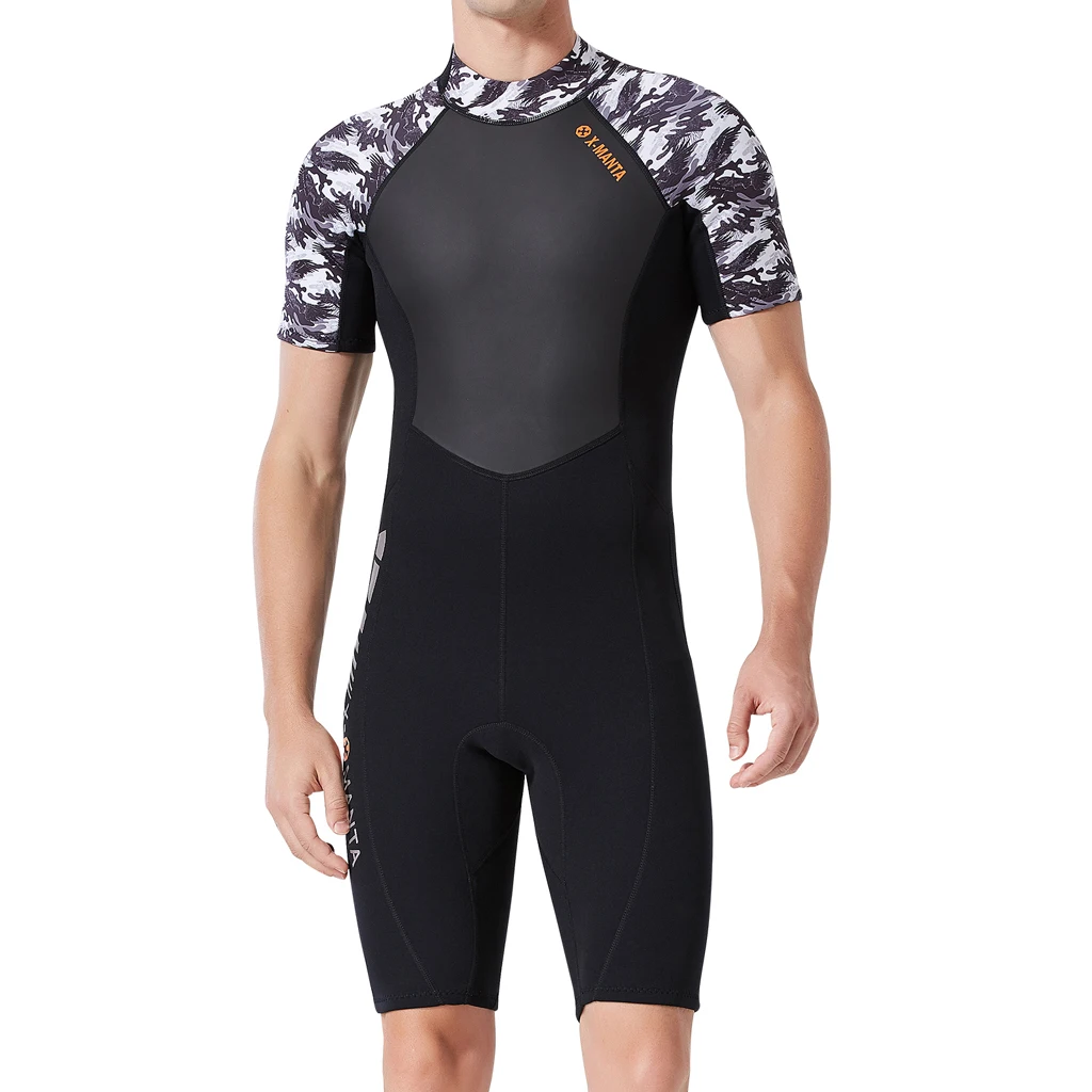 Wetsuit Men Full 1.5mm Water Sports Surfing Suit Shorty Diving Snorkeling Swimming Jumpsuit Swimwear- One Piece M/L/ XL/2XL