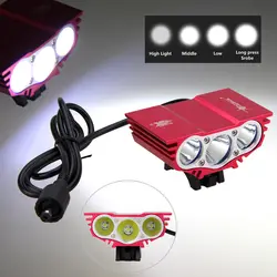 Водонепроницаемый велосипедные фонари 3x XML U2 светодиодный спереди велосипед фар 4 режимы для велосипеда Torch Light с Перезаряжаемые Батарея