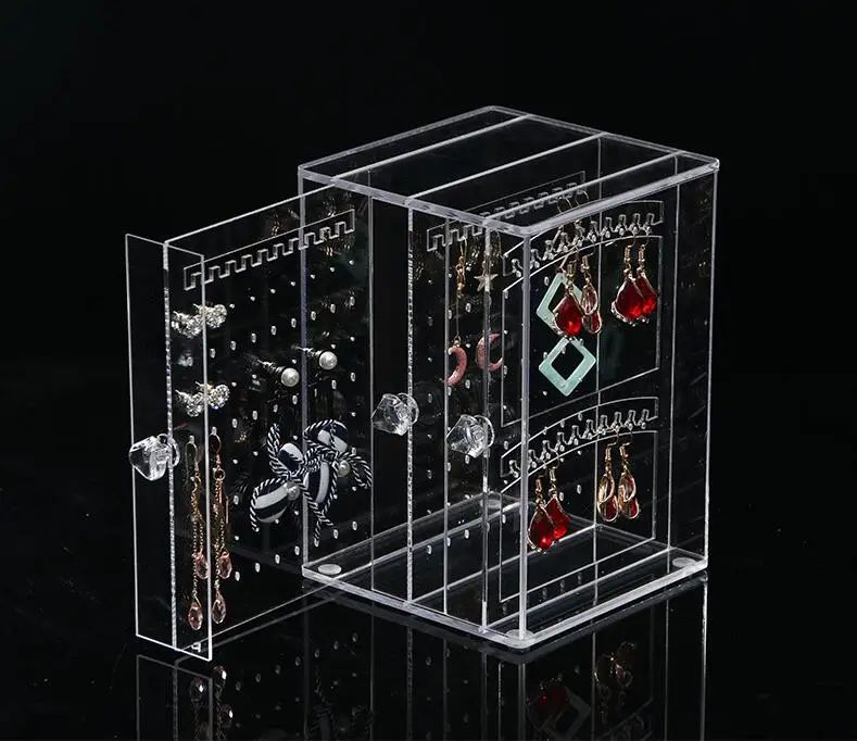 New Acrylic Jewelry Box Earring Holder And Jewelry Organizer Earring Organizer Stand Can Hold About 135 Pairs Various Earrings Jewelry Packaging