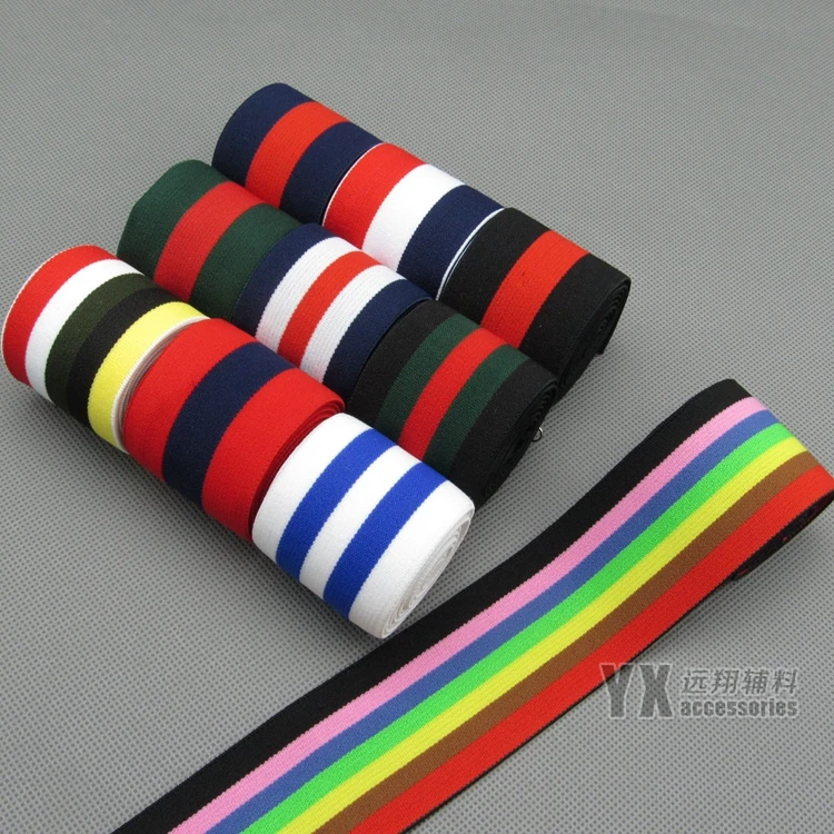 elastic 5cm 6meters/lot colored stripe/broadenElastic band Elastic