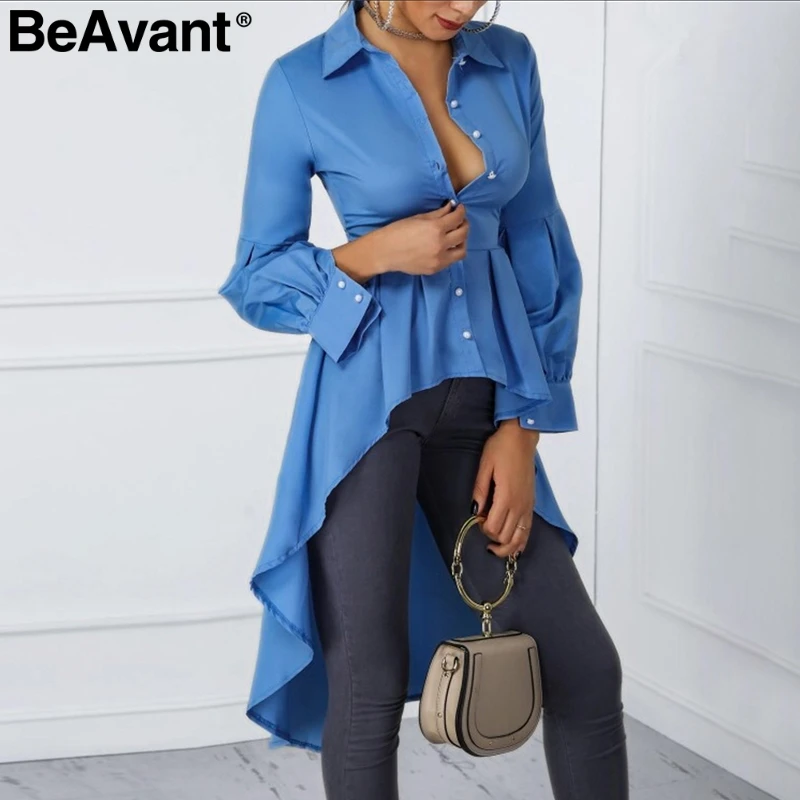 Buy BeAvant Vintage ruffle tail women blouse shirt