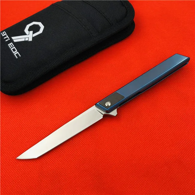 9TiEDC Djinn титановый нож из титанового сплава ручка складной нож Походный складной нож M390 стальной инструмент для кемпинга маленький инструмент - Цвет: D