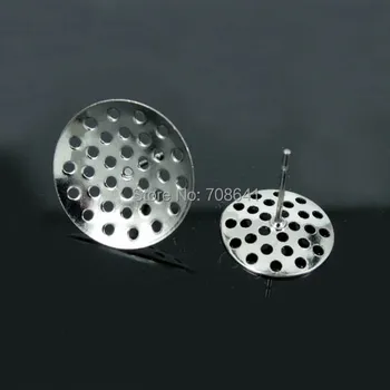 

Blank Round Circle Filigree Caps Bases Stud Pins Earrings Settings Jewelry DIY Findings Rhodium tone Plated