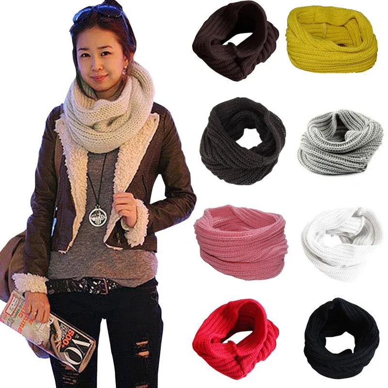

Ladies Girls All-match Winter Warm Knitting Wool Collar Neck Warmer Scarf Shawl Wraps GDD99